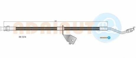 Шланг гальмів.передн.прав.ix35,Kia Sportage 10- ADRIAUTO 09.1214