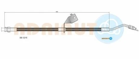 Шланг гальмів.передн.лів.ix35,Kia Sportage 10- ADRIAUTO 09.1215