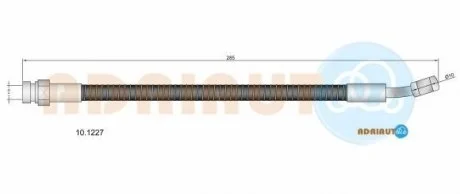 Шланг гальм. передн. лів. HYUNDAI ATOS -03 ADRIAUTO 10.1227