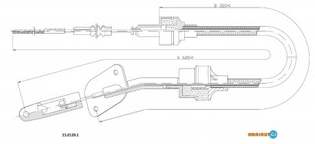 Трос зчеплення Fiorino -DS 97- (678/220) ADRIAUTO 1101201 (фото 1)