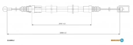 Трос ручного гальма C8 прав. ADRIAUTO 1102052