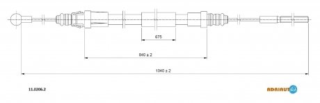 Трос ручного гальма C8 лів. ADRIAUTO 1102062 (фото 1)