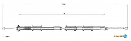 Трос ручн.гальма прав. Doblo 01- (2120/1785mm) ADRIAUTO 1102402
