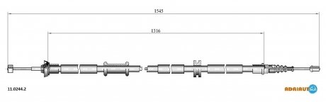 Трос ручного гальма прав.Linea 07- ADRIAUTO 11.0244.2