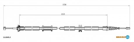 Трос ручного гальма лів.Linea 07- ADRIAUTO 11.0245.2