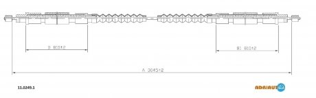 Трос ручного гальма задн.Ducato,Jumper 94- ADRIAUTO 11.0249.1