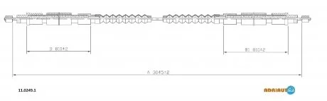 Трос ручного гальма задн.Ducato,Jumper 94- ADRIAUTO 11.0249.1