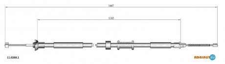 Трос ручного гальма Panda 03- 1430 1182 прав. ADRIAUTO 11.0268.1 (фото 1)