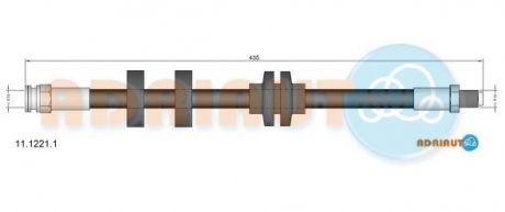 Шланг гальмівний передн. Stilo, Bravo 01- ADRIAUTO 11.1221.1 (фото 1)