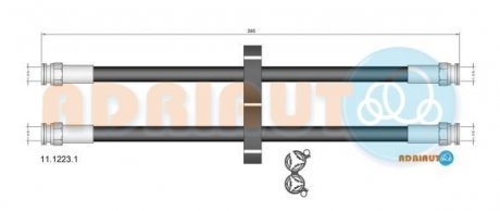 Шланг гальмівний задн. Fiorino - 99 (-ABS) ADRIAUTO 11.1223.1