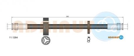 Шланг гальмівний задній Bravo 1.8,2.0 95- ADRIAUTO 11.1284 (фото 1)