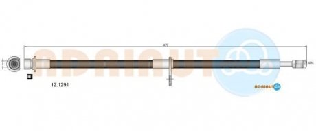 Шланг гальм. передн. лів.Accord 98- ADRIAUTO 12.1291