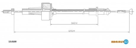 Трос зчеплення Fiesta всі 76- ADRIAUTO 130100