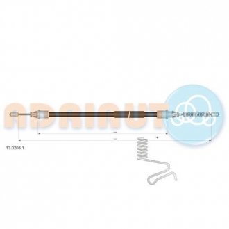 Трос ручного гальма задн. прав.Transit 00- 1386 ADRIAUTO 1302081