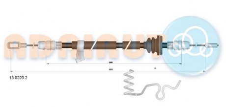 Трос гальм. задн. лів. Transit 12- ADRIAUTO 13.0220.2