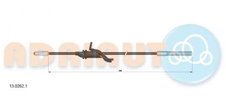 Фото трос стояночного гальма передн Лів/Прав (337мм) VOLVO C30, C70 II, S40 II, V50, FORD C-MAX, C-MAX II, FOCUS C-MAX, FOCUS II, GRAND C-MAX 1.0-Electric 10.03-06.19 ADRIAUTO 1302621 Трос стояночного гальма передн Лів/Прав (337мм) VOLVO C30, C70 II, S40 II, V50, FORD C-MAX, C-MAX II, FOCUS C-MAX, FOCUS II, GRAND C-MAX 1.0-Electric 10.03-06.19 ADRIAUTO 1302621