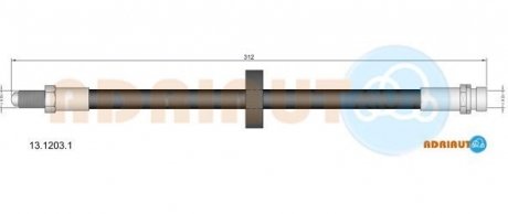 Шланг гальмівний задн.Mondeo III 00- ADRIAUTO 13.1203.1