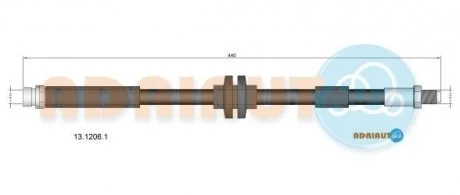 Фото шланг гальмівний задн.Focus II 04- ADRIAUTO 13.1206.1 Шланг гальмівний задн.Focus II 04- ADRIAUTO 13.1206.1