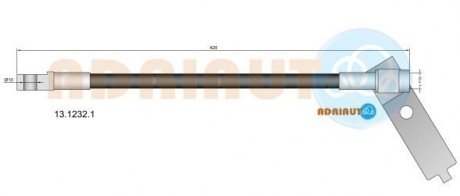 Шланг гальмівний передн. лів.Transit 03- ADRIAUTO 13.1232.1