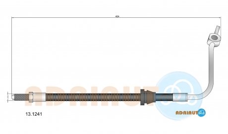 Шланг гальмівний задн. лів. Escort/Orion 90- ADRIAUTO 13.1241 (фото 1)