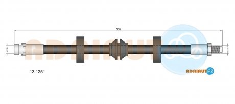 Шланг гальмівний задн. диск. гальм Mondeo -96 ADRIAUTO 13.1251 (фото 1)