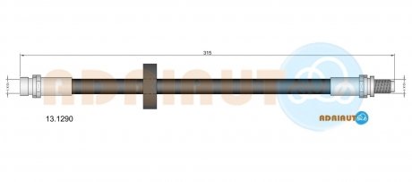 Гальм.шланг задн.Mondeo -00 (барабан) ADRIAUTO 13.1290 (фото 1)