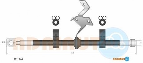 Шланг гальмівний передн. лів.ML W163 -05 ADRIAUTO 27.1244 (фото 1)