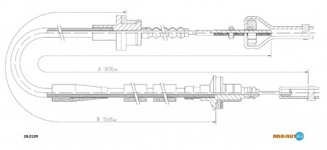 Трос зчеплення SUNNY 86-88 770 ADRIAUTO 280109 (фото 1)