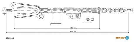 Трос ручного гальма прав.Almera 01- ADRIAUTO 28.0214.1