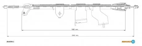 Трос ручного гальма прав. Qasqai+2 07- ADRIAUTO 2802501