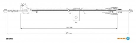 Трос ручного гальма прав. 1670/1525 мм JUKE 10- ADRIAUTO 28.0270.1 (фото 1)