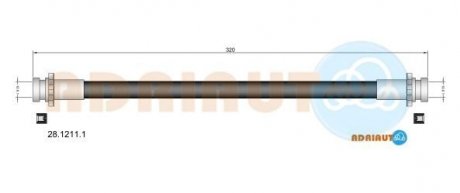 Шланг гальмівний передн.лів.Sunny N14 90- ADRIAUTO 28.1211.1