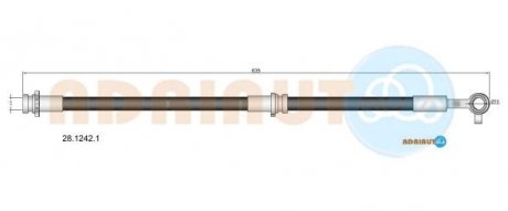 Гальмівний шланг передн. лів. QASHQAI, QASHQAI +2 ADRIAUTO 2812421