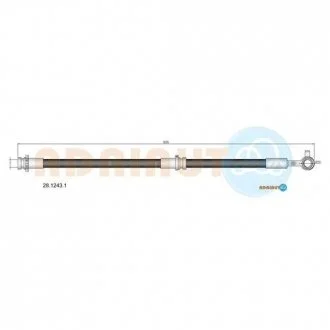Гальмівний шланг передн. прав. QASHQAI, QASHQAI +2 ADRIAUTO 28.1243.1