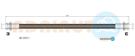 NISSAN шланг гальмівний задній NAVARA 04- ADRIAUTO 28.1273.1