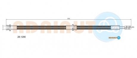 Шланг гальмівний задн.пр. Almera 00- (+ABS) ADRIAUTO 28.1290