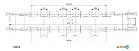 Тросик стояночного тормоза ADRIAUTO 3302121