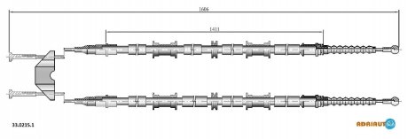 Трос ручного гальма Astra G 04- ADRIAUTO 3302151 (фото 1)