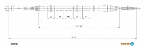 Трос стояночного гальма ADRIAUTO 3302421 (фото 1)