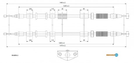 Трос ручного гальма ADRIAUTO 3302511