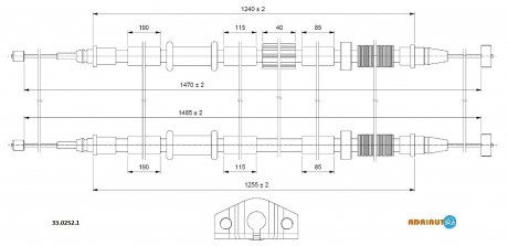 Трос ручного гальма Corsa D (5-двер.) ADRIAUTO 33.0252.1 (фото 1)