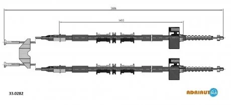 Фото трос ручного гальма задн. (диск) Astra G 00- ADRIAUTO 330282 Трос ручного гальма задн. (диск) Astra G 00- ADRIAUTO 330282