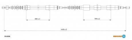 Трос ручного гальма задн. лів.Corsa C 01- ADRIAUTO 330290 (фото 1)