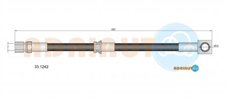 Шланг гальмівний передн. Omega B ADRIAUTO 33.1242