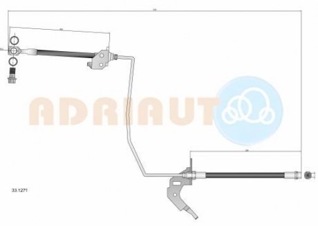 Шланг гальмівний задн. прав. Astra H, Meriva ADRIAUTO 33.1271
