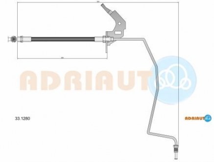 Шланг гальмівний задн. прав. Astra H (барабан) ADRIAUTO 33.1280