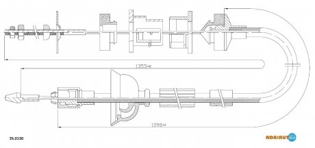 Трос зчеплення (ручн.рег.) 405 1.4/2.0 ADRIAUTO 350130 (фото 1)