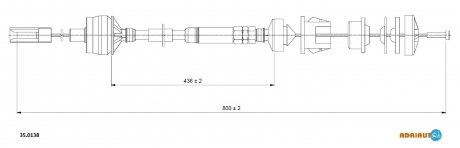 Трос зчеплення (ручн.рег.) 406 ADRIAUTO 350138