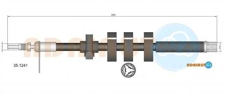 Шланг гальмівний передн. лів. 406 97- ADRIAUTO 35.1241