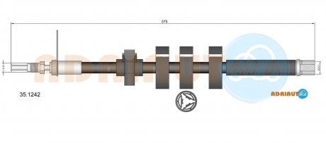 Шланг гальмівний передн. прав. 406 97- ADRIAUTO 35.1242